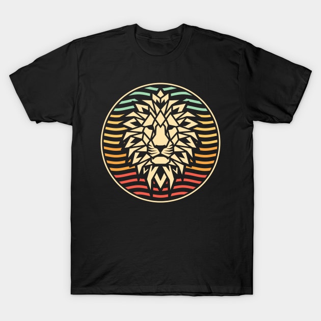 Vintage Lion Polygon Animal T-Shirt by RadStar